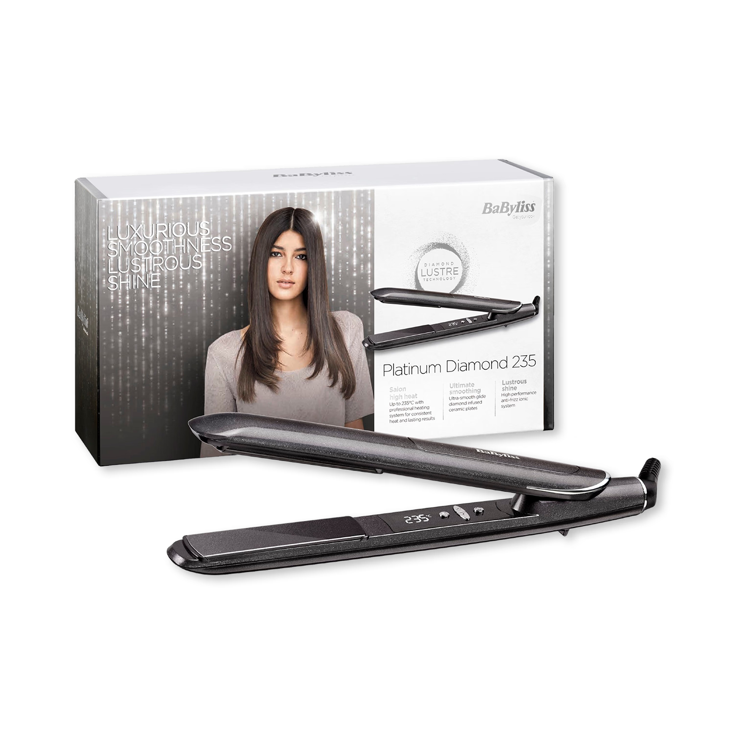 BaByliss Platinum Diamond 235 hair straightener, UK version