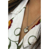 SVNX chunky heart pendant necklace in silver, UK version