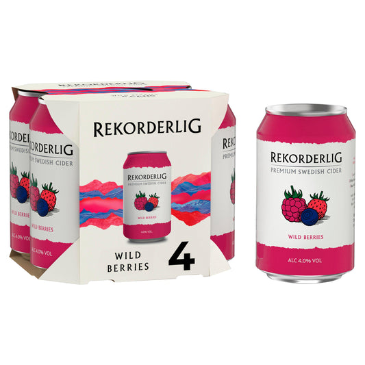 Rekorderlig Premium Swedish Wild Berries Cider 4x330ml All spirits & liqueurs Sainsburys   