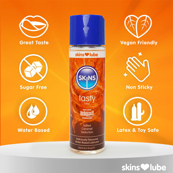 Skins lubricant salted caramel 130ml, imported from the UK