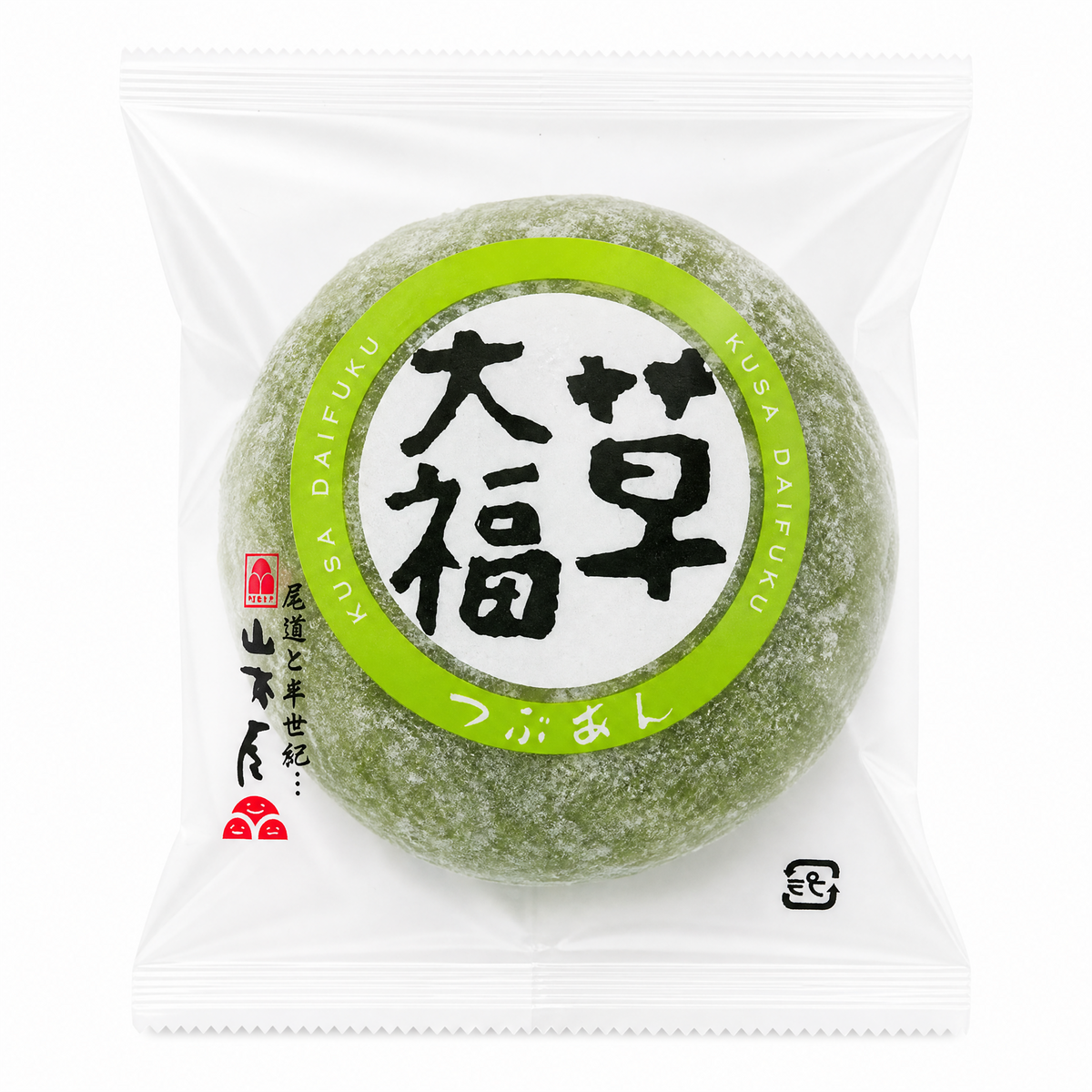 Yamamotoya yomogi daifuku with sweet adzuki bean paste (British brand)