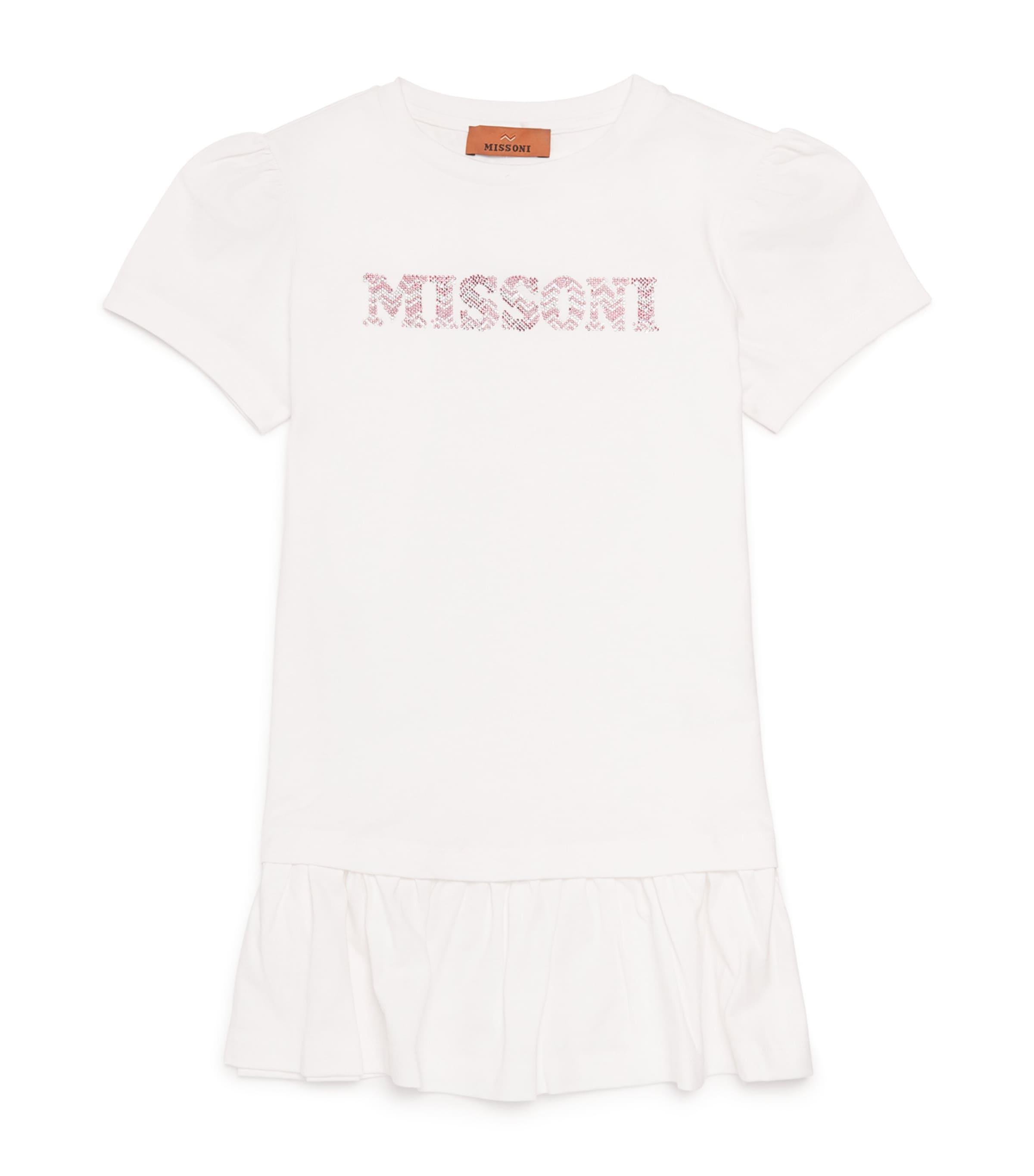 Missoni Kids cotton logo embellished dress 4-14 years, imported from the UK