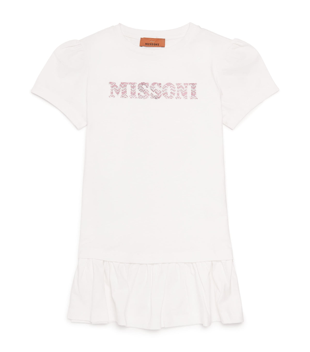 Missoni Kids cotton logo embellished dress 4-14 years, imported from the UK
