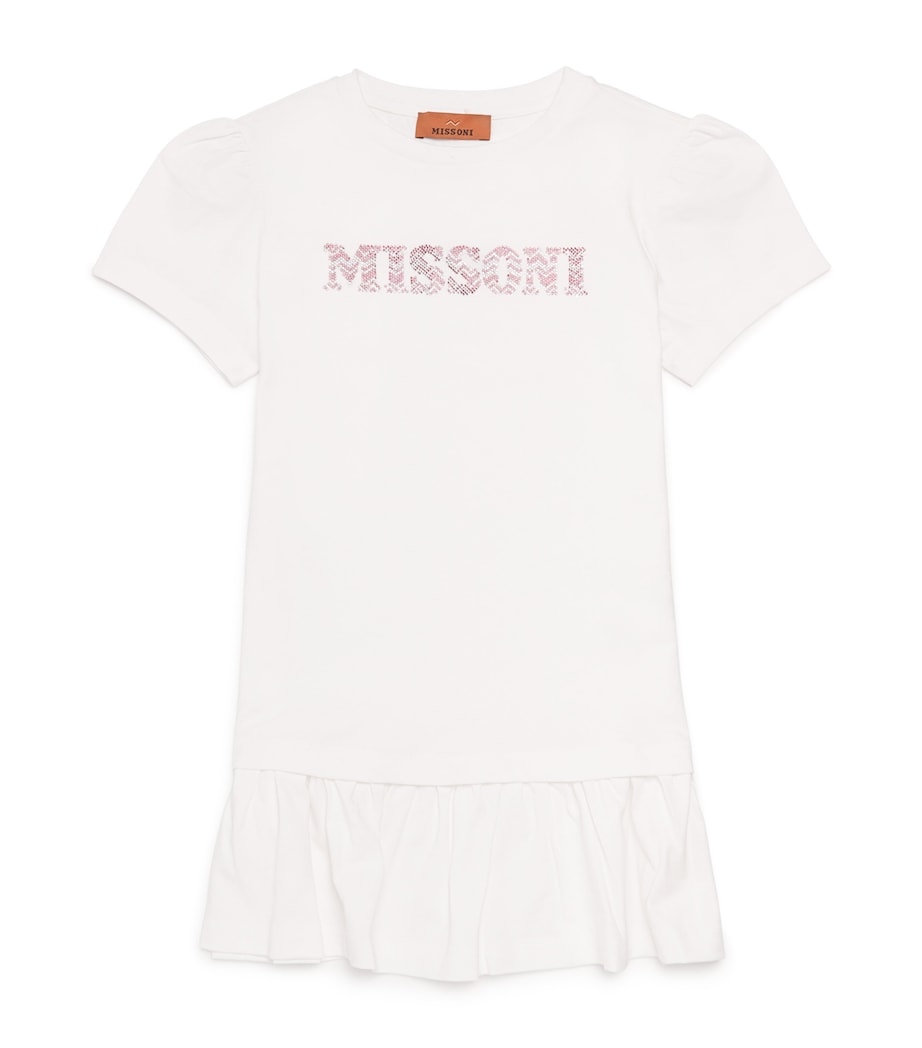 Missoni Kids cotton logo embellished dress 4-14 years, imported from the UK