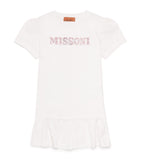 Missoni Kids cotton logo embellished dress 4-14 years, imported from the UK