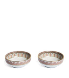 La Doublej set of 2 Napoli snack bowls with gold trims, 13cm diameter, UK version