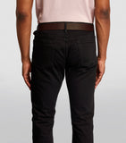 Barbour matte tan leather belt with gold buckle (British brand)