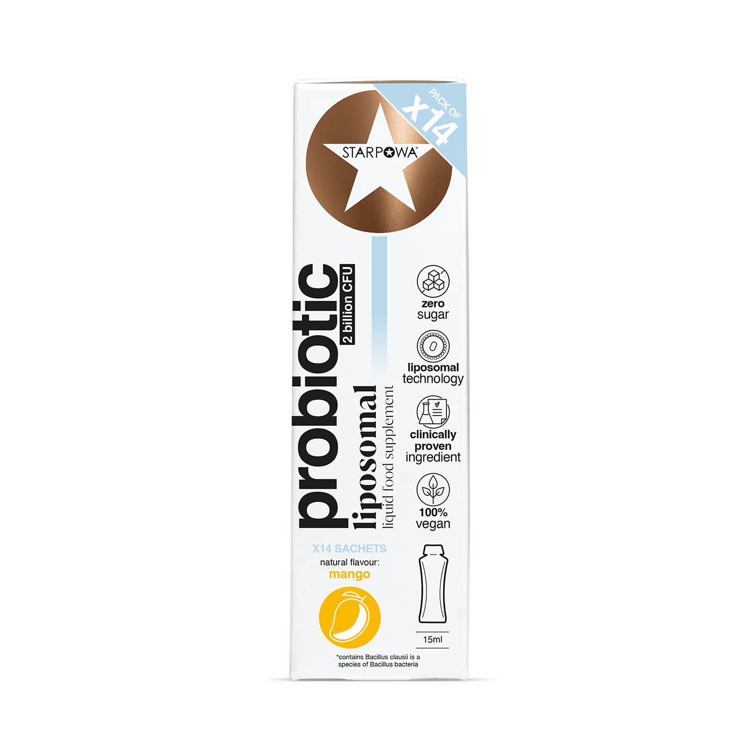 Starpowa liposomal probiotic mango sachets 14 count - British product