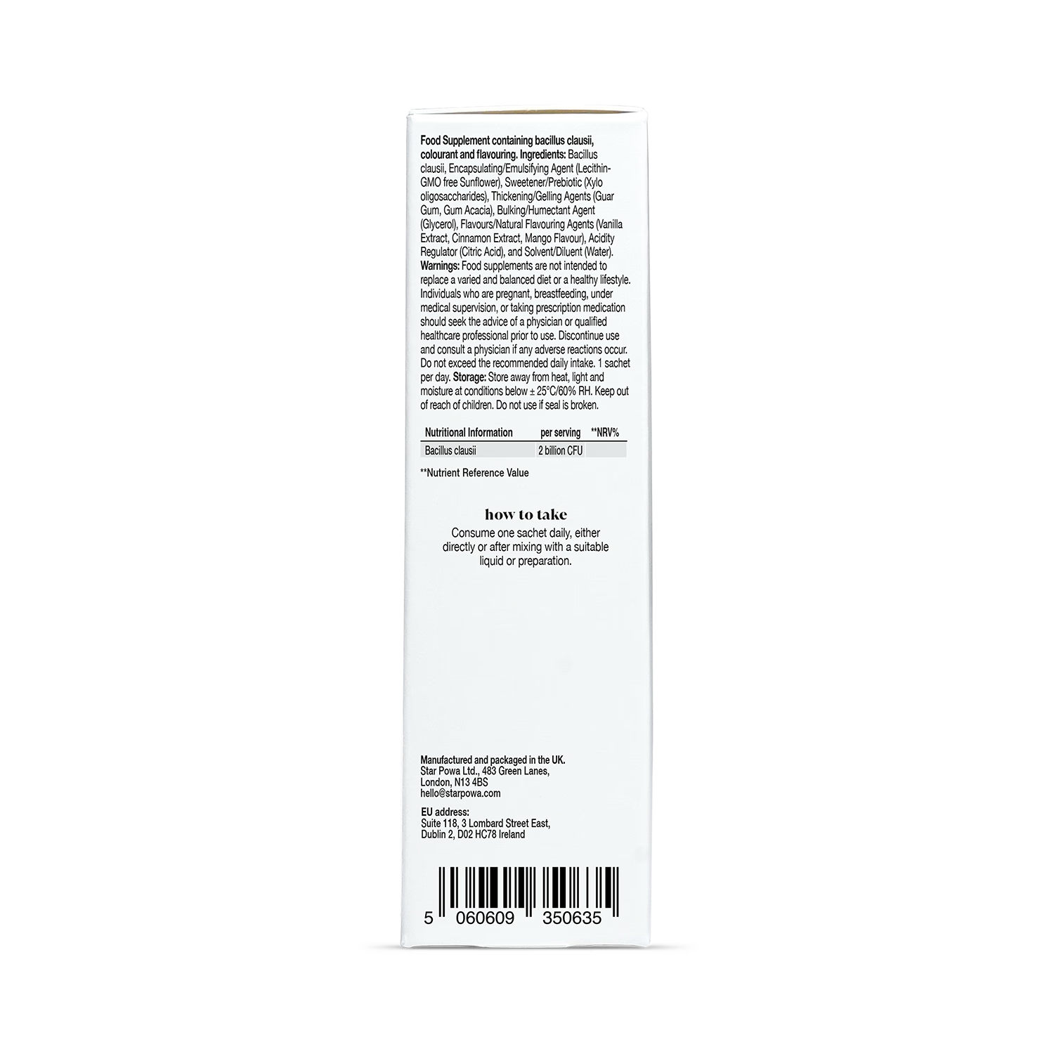 Starpowa liposomal probiotic mango sachets 14 count - British product