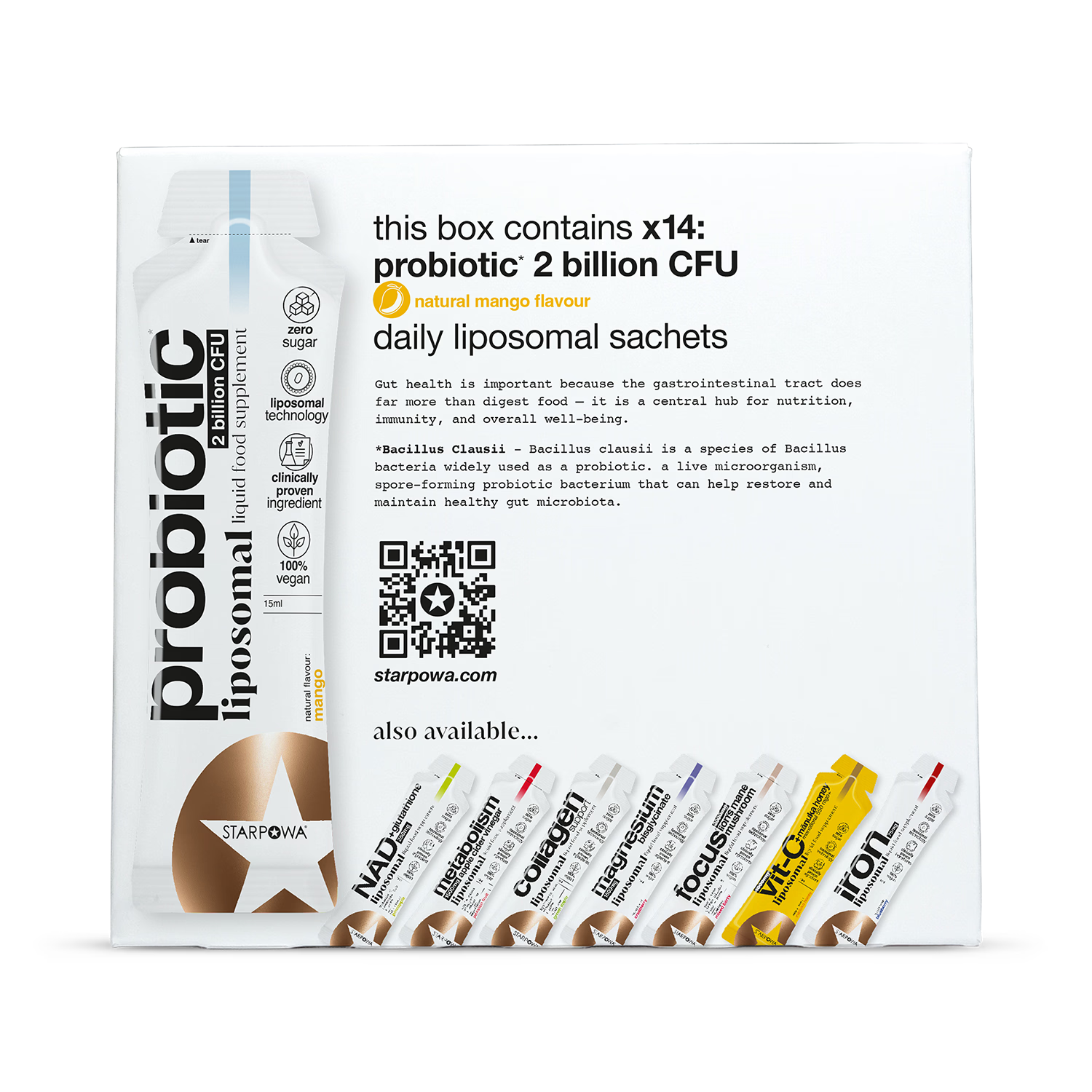 Starpowa liposomal probiotic mango sachets 14 count - British product