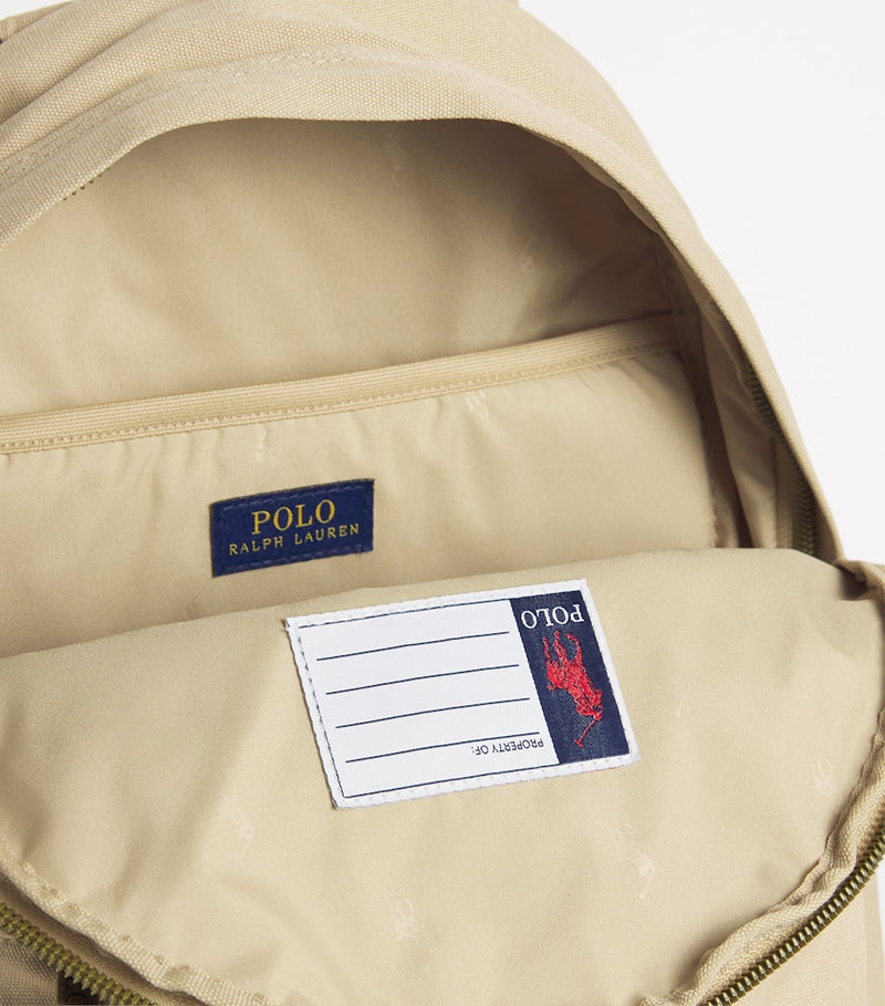 Ralph Lauren kids backpack with cotton bear embroidery, UK version