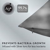 Silver Cloud satin pillowcase charcoal twinpack, UK version