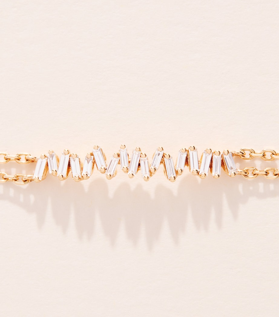 Suzanne Kalan rose gold diamond bar bracelet 18cm, UK version