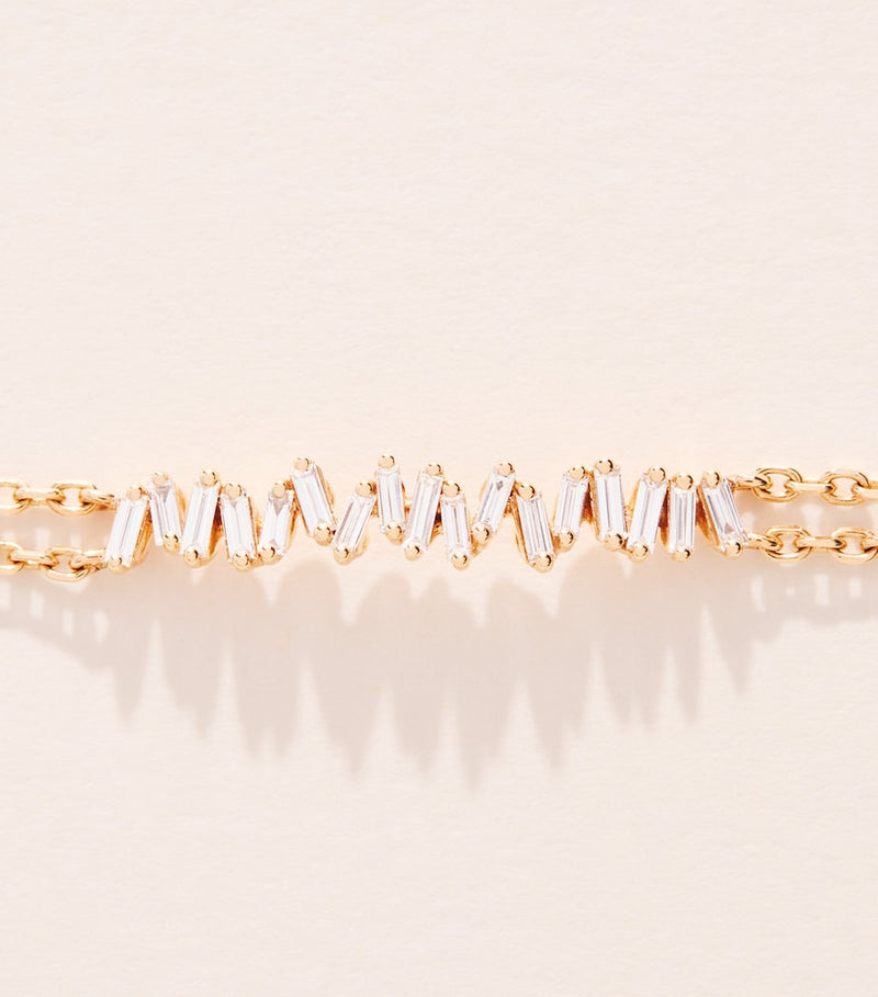 Suzanne Kalan rose gold diamond bar bracelet 18cm, UK version