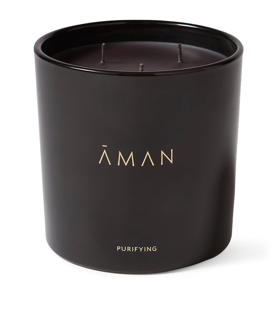 AMAN Purifying Candle with Rose, Geranium, and Sandalwood Scent 700g - British product