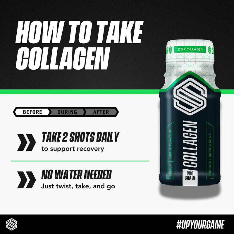Soccer Supplement bovine collagen shots 22,000mg apple - British product