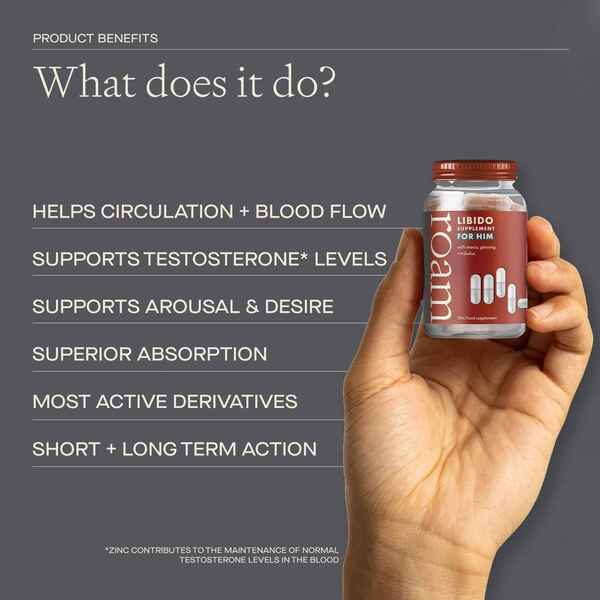 Roam Libido For Him performance supplement 3 pack (British brand)
