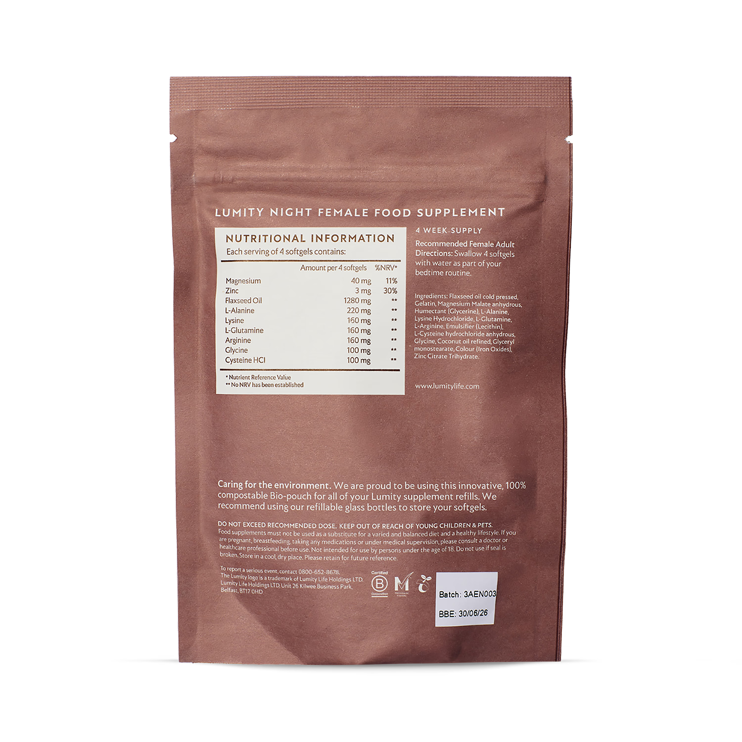 Lumity female supplement starter kit 224 softgels - British product