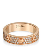Cartier LOVE wedding band rose gold diamond pave (British brand)