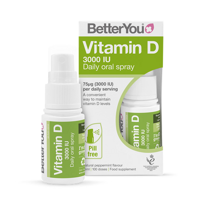BetterYou D3000 Vitamin D Oral Spray Peppermint Flavour 15ml
