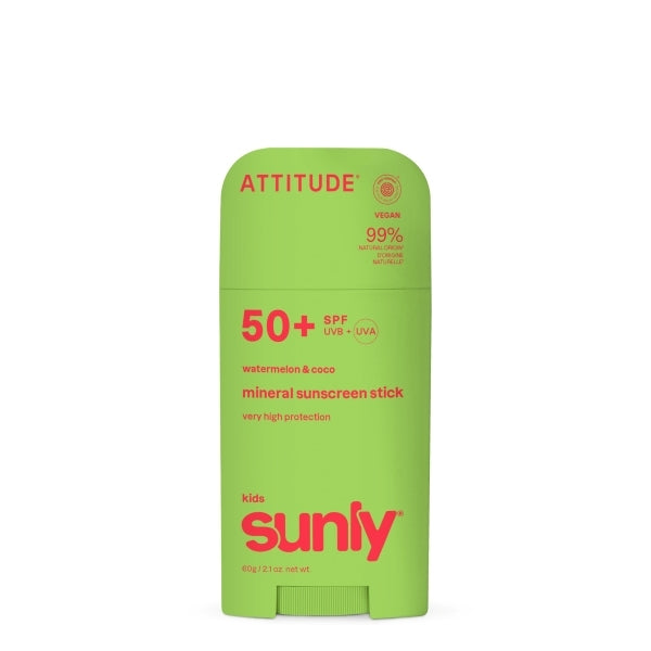 Attitude mineral sunscreen stick SPF50 kids watermelon 60g, UK version