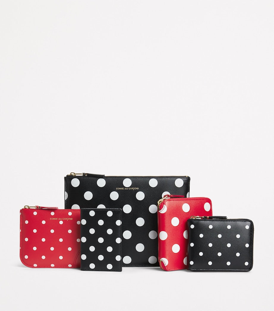 Comme des Garçons polka-dot leather zipped wallet (British brand)