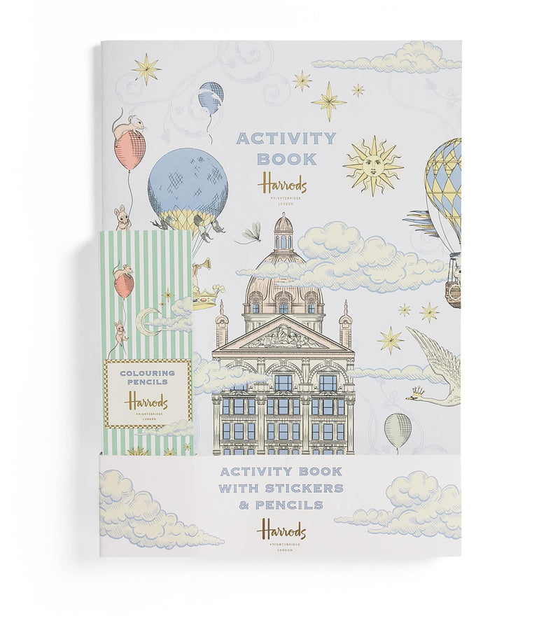 Harrods activity book with stickers and pencils, UK version