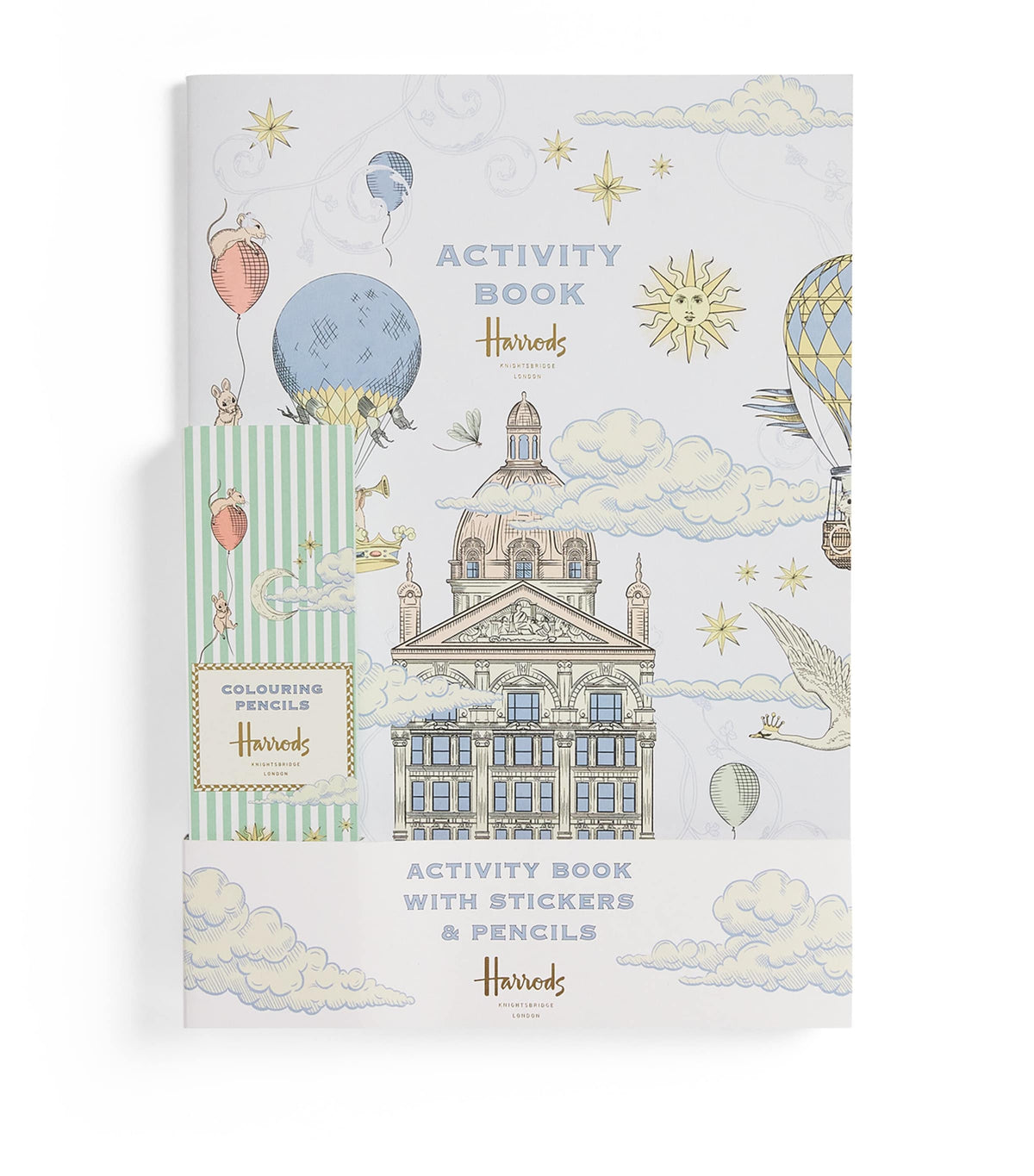 Harrods activity book with stickers and pencils, UK version