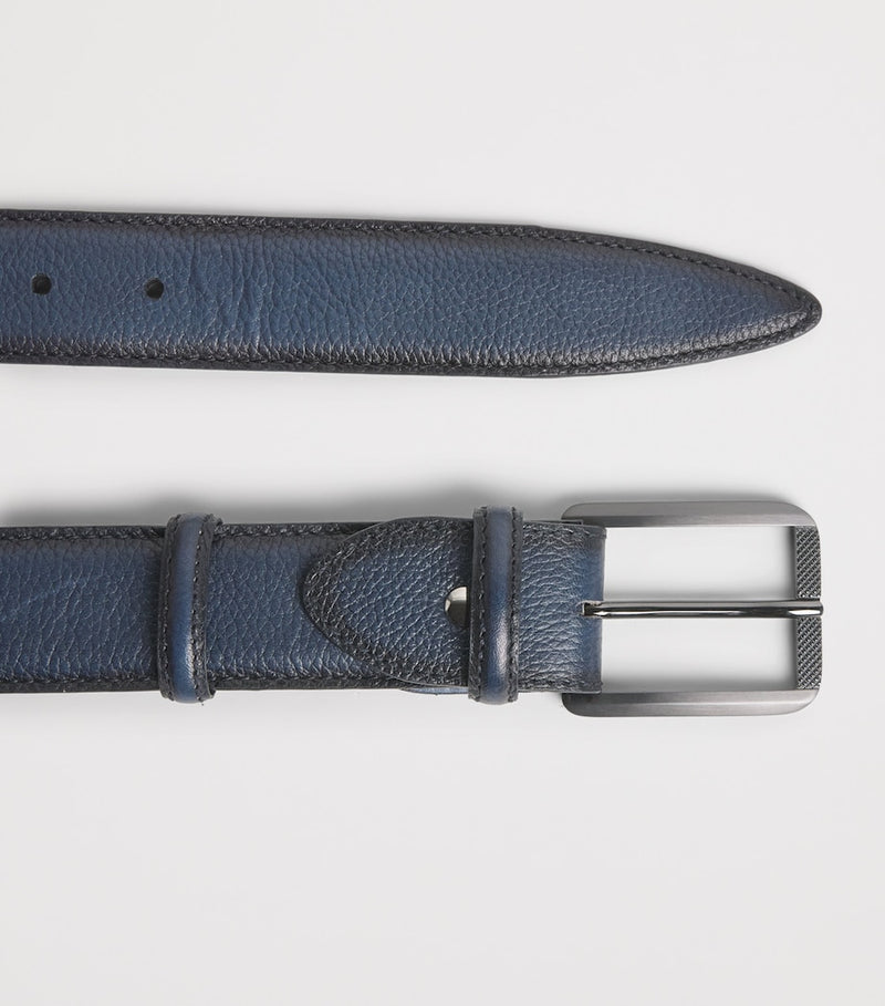 Elliot Rhodes grained leather belt 3.5cm, imported from the UK