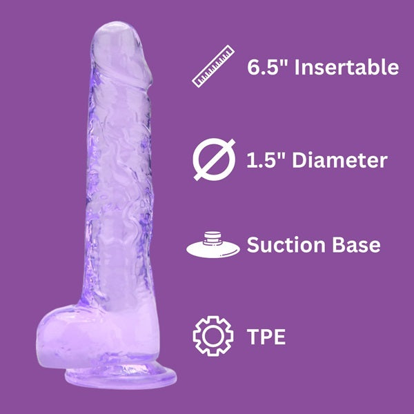 Loving Joy 8 inch dildo with balls in pink - British product