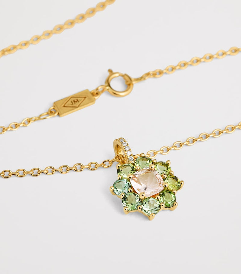 Jennifer Meyer 18kt gold and tourmaline flower necklace, UK version