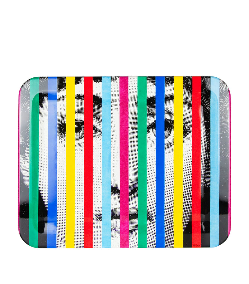 Fornasetti striped face wooden tray 48cm x 60cm - British product