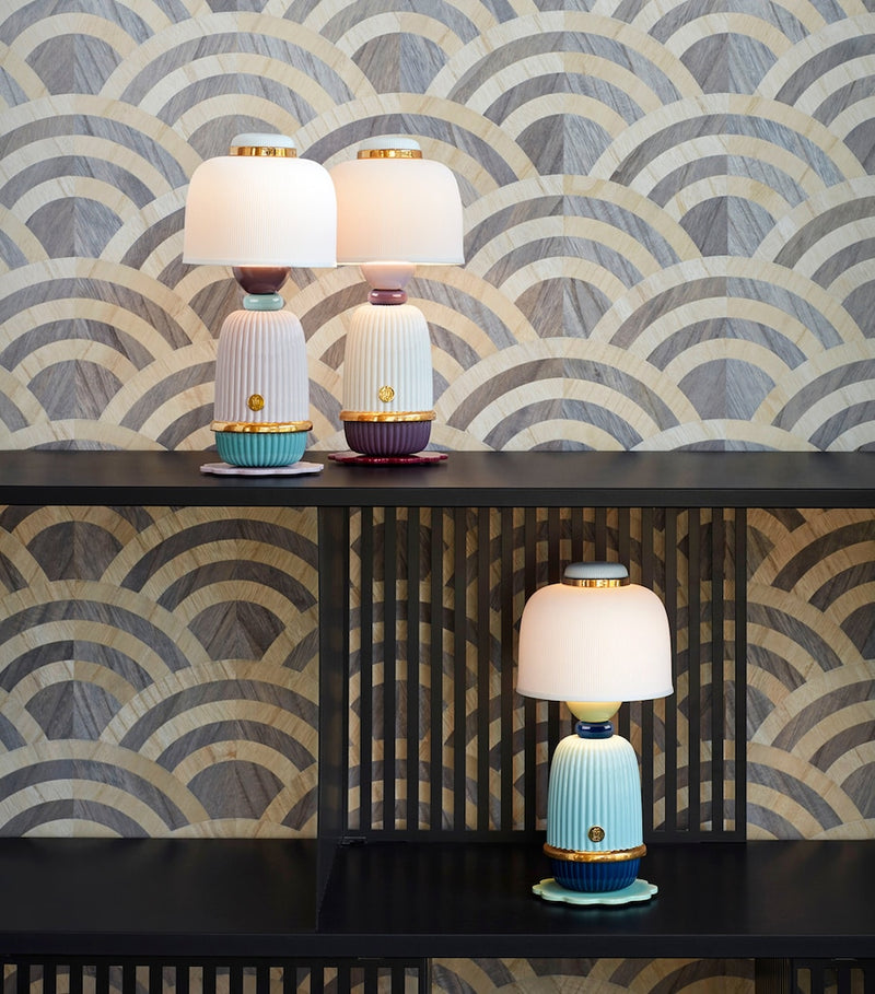 Lladró Porcelain Kokeshi Lamp, UK version