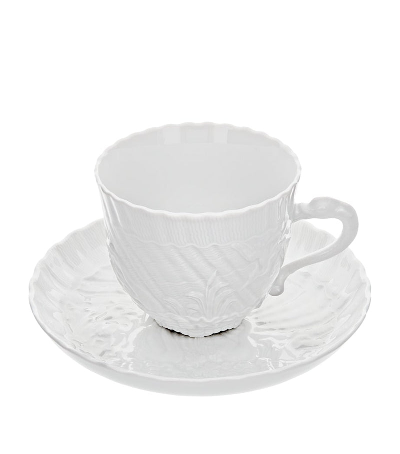 Meissen Swan Service cappuccino cup and saucer, UK version