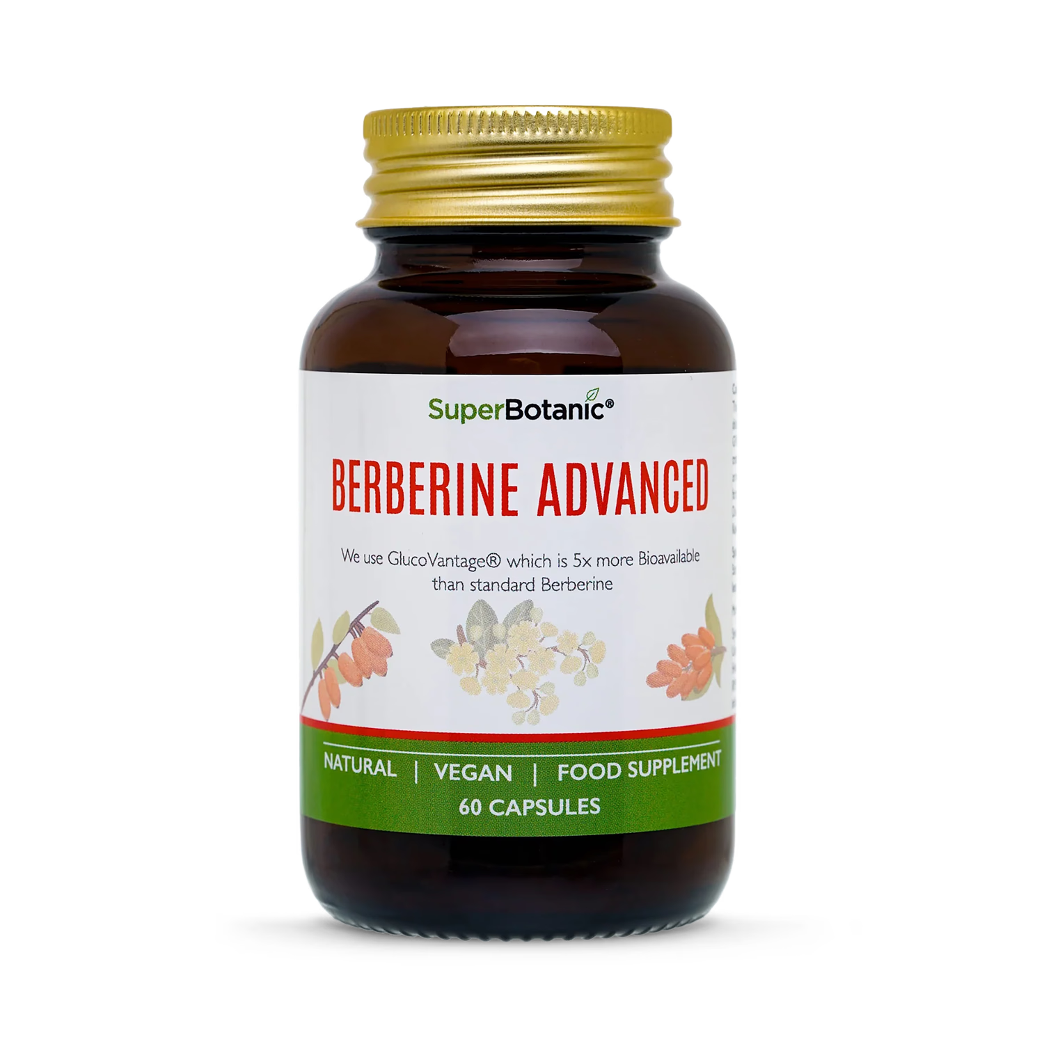 Super Botanic Berberine Advance supplement 60 capsules, imported from the UK