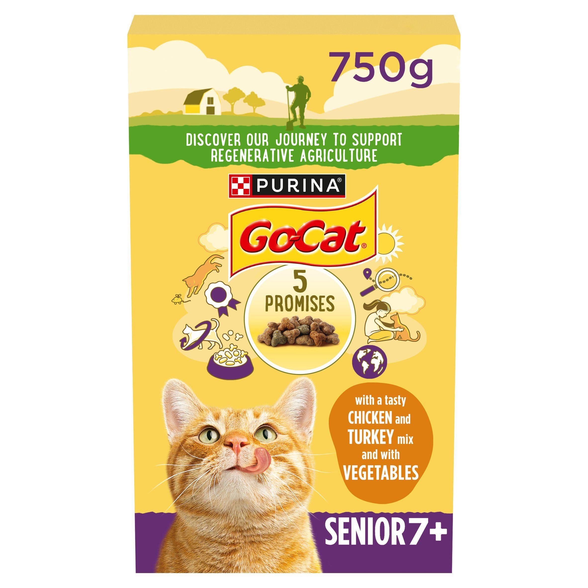 Go-Cat Senior with Chicken & Turkey mix and Vegetables Dry Cat Food 750g Dry cat food Sainsburys   