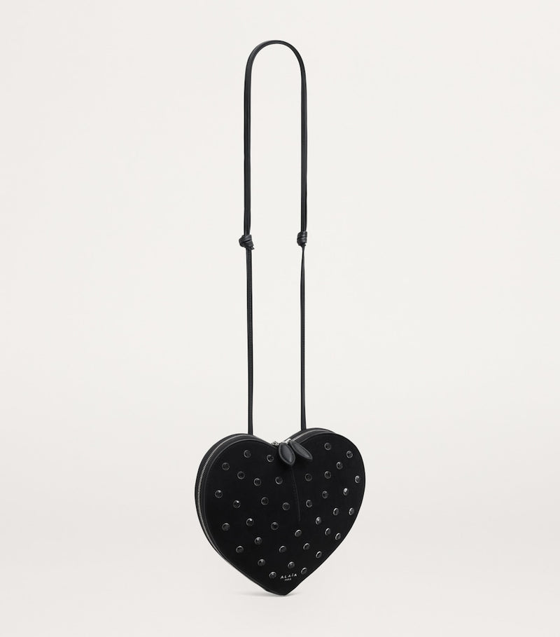 Alaïa suede embellished Le Coeur shoulder bag, imported from the UK