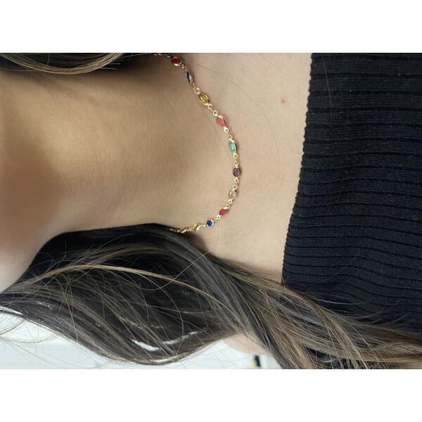 SVNX multicolour oval chain necklace, UK version