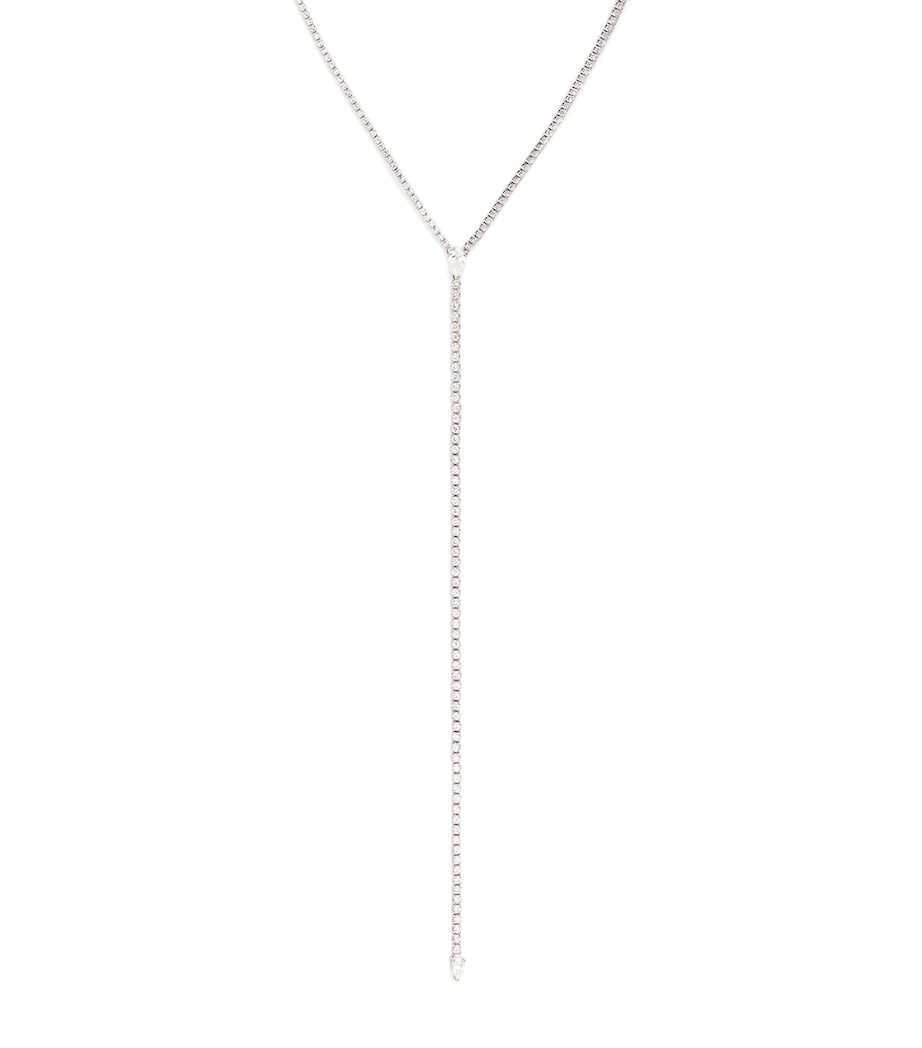 SHAY white gold diamond thread Y necklace, imported from the UK