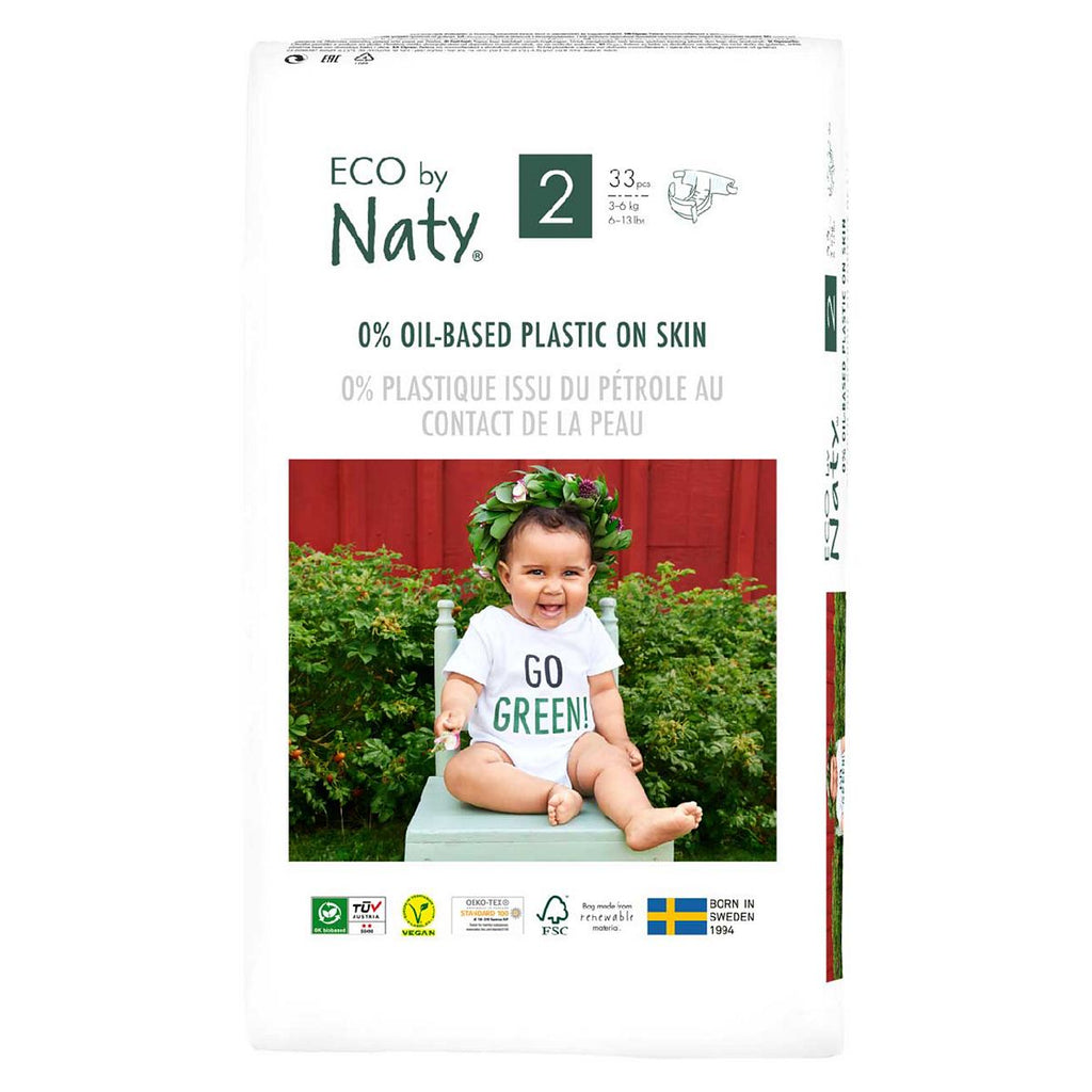 Naty Size 2, 33 Eco Nappies, 3-6kg