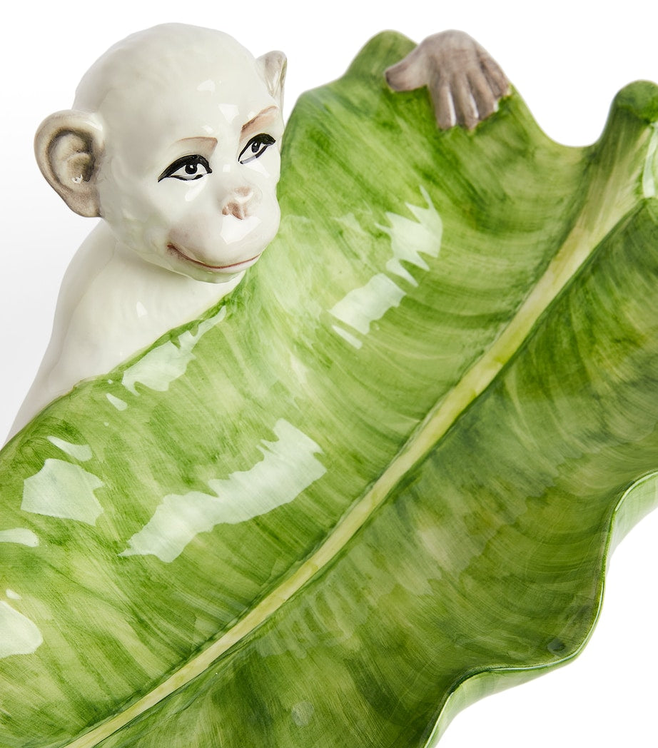 Les-Ottomans monkey leaf ceramic dish 15cm, UK version