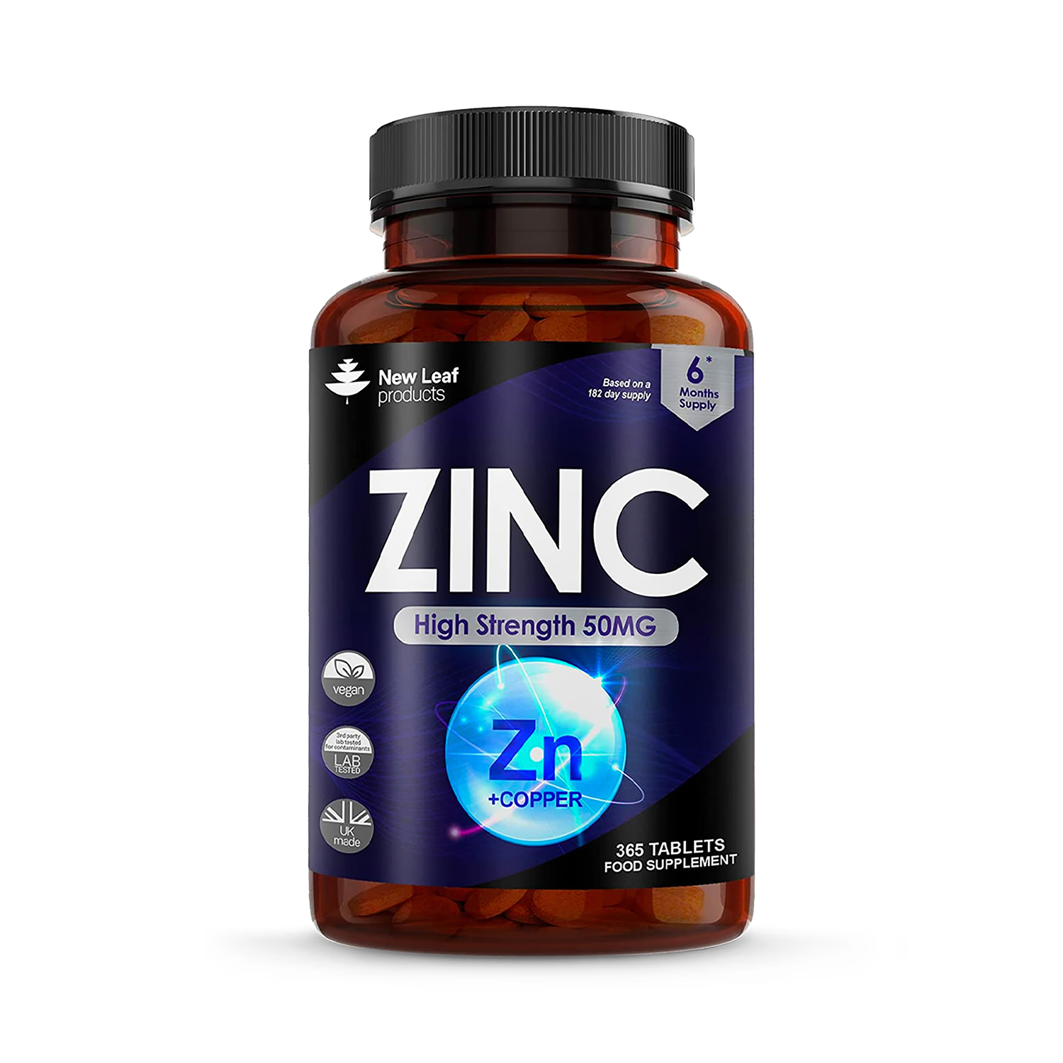 New Leaf Products zinc 50mg 365 tablets, UK version
