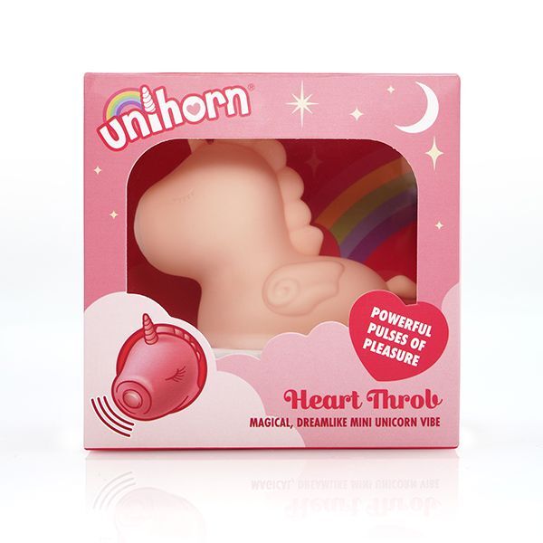 Unihorn Heart Throb mini vibrator with pulsing tip, imported from the UK