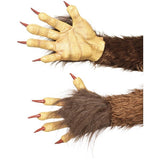 Smiffys Krampus Demon Gloves brown latex with fur - British product