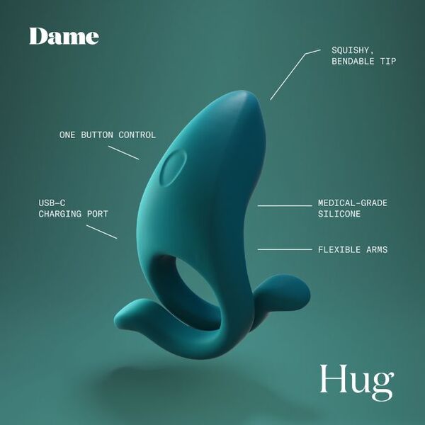 Dame Hug vibrating cock ring for couples (British brand)
