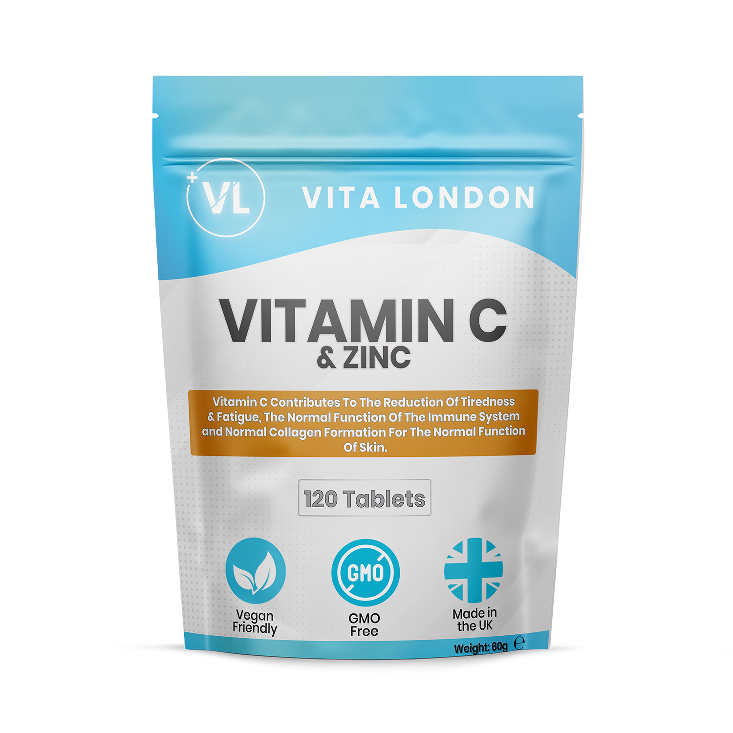 Vita London Vitamin C & Zinc 120mg tablets 120 count (British brand)