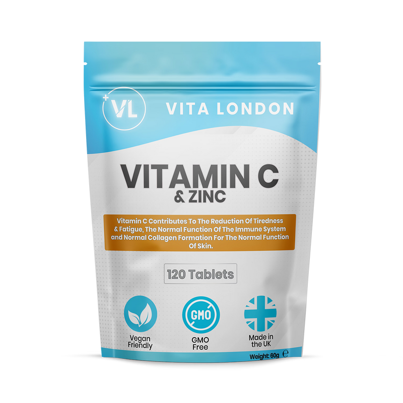 Vita London Vitamin C & Zinc 120mg tablets 120 count (British brand)