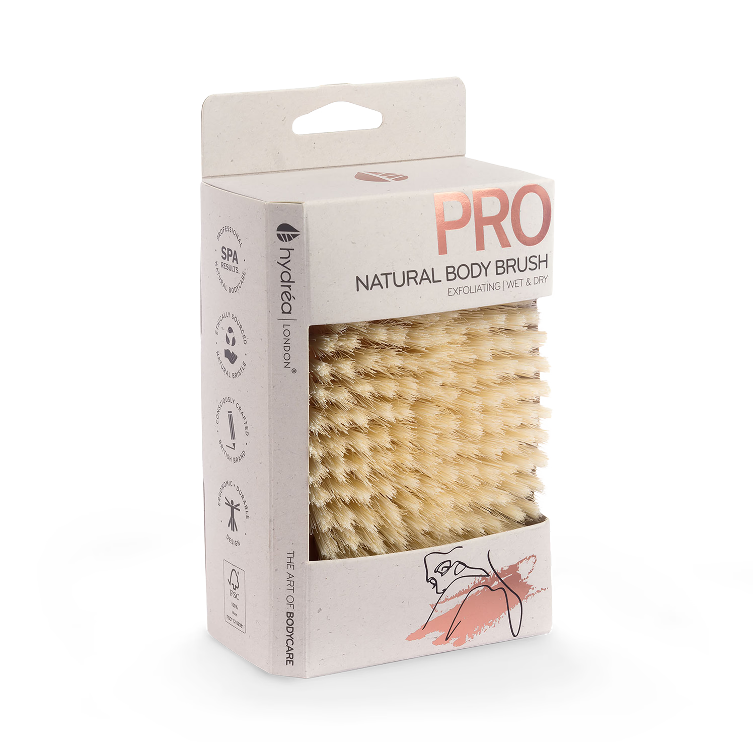 Hydréa London natural bristle body brush, imported from the UK