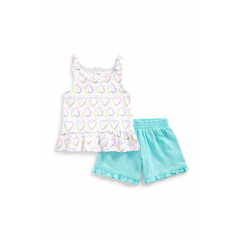 Heart Vest T-Shirt and Shorts Set