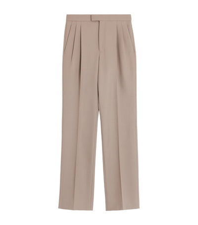 Pantalons droits en laine vierge avec plis - Acheter en ligne sur McGrocer
